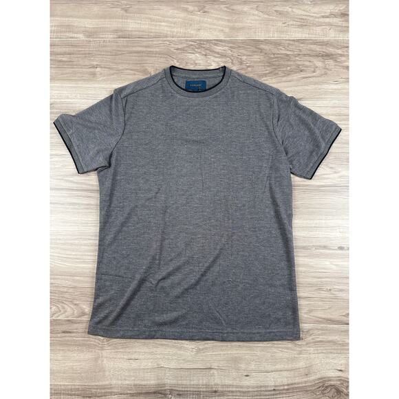 Fairlane Phillip Double-Faced Pique Ribbed Crew T-Shirt Grey‎ Medium - Picture 1 of 6
